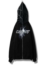 Mens Hoodies Sweatshirts Spider Diamond Men Zipper Hoodie Gothic Letter graphic punk clothes Teen Oversized Sweatshirts zip up Str6553995