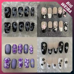 Decals Pentagram Star Nail Slice Long Coffin Short Fake Nails Cute Hot Girl Jewellery Removable Reutilization Sticker Fake Nails
