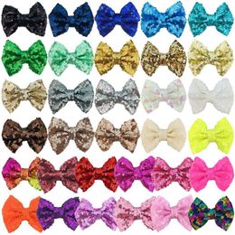 8cm Shiny Embroidered Bow for Childrens Hairpin Beaded Necktie with Pet Pendant