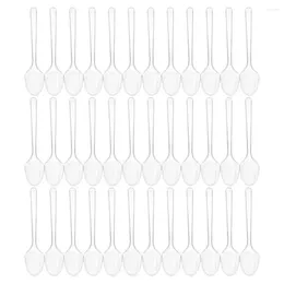 Disposable Flatware 200 Pcs Small Spoon Spoons Cake Plastic Serving Utensils Condiment Mini