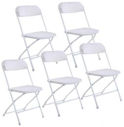 New Plastic Folding Chairs Wedding Party Event Chair Commercial White GYQ7386505