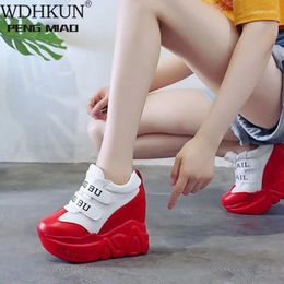 Fitness Shoes Woman 12 Cm Super Hihg Wedge Outdoor Sneakers Female Casual Hook Loop Comfortable Platform