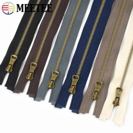 4/10Pcs Meetee 5# Metal Zippers 40/50/60/70/80cm Open-End Zipper Bag Jacket Decor Zips Repair Kit DIY Garment Sewing Accessories