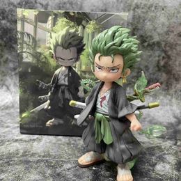 Comics Heroes 14cm One Piece Figure Zoro Anime Figures Roronoa Zoro Action Figures Cute Zoro Statue Model Doll Collection Toys Christmas Gifts 240413