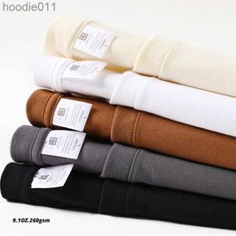 Men's Hoodies Sweatshirts High quality summer mens heavy-duty T-shirt oversized short sleeved 100% pure cotton 9.17oz 260gsm O-neck top tee C24325