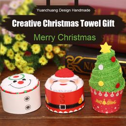 Christmas Cake Shape Towel Snowman Dinner Decor Embroidered Towel For Home Christmas Tree Towels Children's Santa Dish Towels