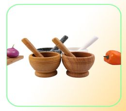 Mortar and Pestle Kitchen Garlic Mills Pounder Cuisine Garlic Mills Mixing Pot Herb Pepper Minced Tool Mortar Grinder2357866