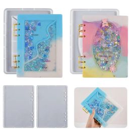A5 Quicksand Notebook Cover Resin Mould DIY Crystal UV Epoxy Silicone Moulds Transparent Book Creative Gift Resin Casting Moulds