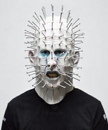 New Halloween Scary Pinhead Zombie Masks Hellraiser Movie Cosplay Latex Adult Party Masks for Halloween7501031
