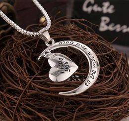 I love you to the Moon and Back Pendant Necklace High Quality Heart Jewellery Mother Day Gift Whole Fashion Jewelry8923826