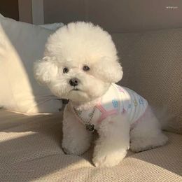 Dog Apparel Pink Clothes Pet Cartoon Vest Summer Teddy Pullover Puppy Soft Two-legged Leggings Supplies
