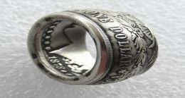 Selling Silver Plated Morgan Silver Dollar Coin Ring 039Heads039 Handmade In Sizes 816 high quality9971044