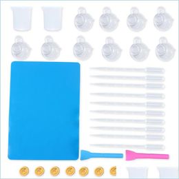 Moulds Sile Epoxy Kits Resin Tools With Dispense Cup Measure Mat Finger Sleeve Stir Bar Diy Craft Accessories Drop Delivery Jewellery Equ Dhfe4