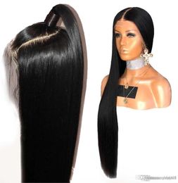 Lace Front Wig 250 Density Straight 360 Frontal Lace Human Hair Wigs Brazilian Remy Pre Plucked For Black Women 5438080