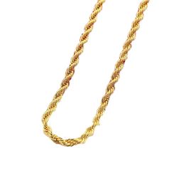 Chains Drop Gold Color 6mm Rope Chain Necklace For Men Women Hip Hop Jewelry Accessories Fashion 22inch9808585