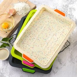 Baking Moulds Thicken Silicone Tray Pan Mould Non-Stick Bread Cake Mould Heat Resistant Square Brownie Kitchen Oven Sheets