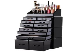 4 Pcs Set US Acrylic Cosmetic Organiser Makeup Case Holder Case Box Jewellery Storage 8 Drawer NEW5774763