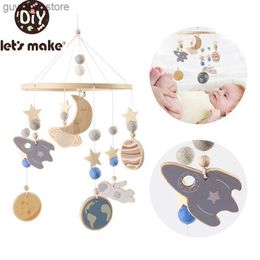 Mobiles# Lets make Baby Mobile Rattle Toys 0-12 Months Space Planet Pendant Crib Bed Bell Toddler Rattles Carousel Kid Musical Toys Gift Y240412