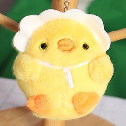 1PC Cute Little Yellow Chicken Pendant Plush Toy Doll Small Bag Pendant Keychain Soft Stuffed Doll Car Key Decorations Accessory