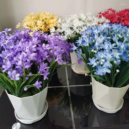 Decorative Flowers Artificial Potted Plant Plastic Decoration Office Wall Grass Home Table Pot