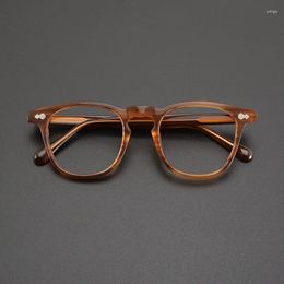 Sunglasses Frames Japanese Style Square Vintage Acetate Glasses Frame For Men Women Optical Myopia Reading Prescription Lens Designer