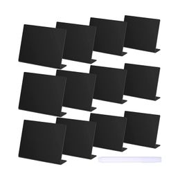 Chalkboards 12 Pack Rustic Mini Chalkboard Signs Easy to Write and Wipe Out for Liquid Chalk Markers Small