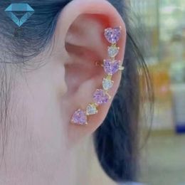 Backs Earrings Micro-set Zircon Heart Long Ear Cuff XIAN Gems