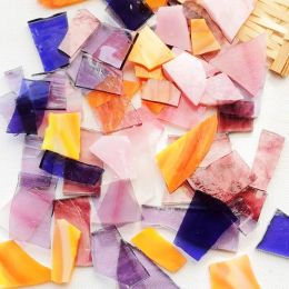 100g Irregular Shape Mica Mosaic Tiles DIY Craft Colored Fragments Glass Tile Mosaic Making Materials Home Wall Decorative