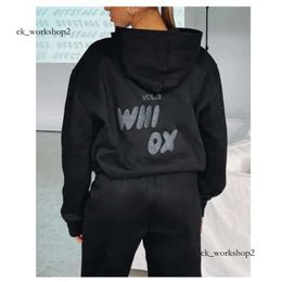 Designer Woman Hoodies Off White Tracksuits Women's Fashion Sports and Leisure Set High Quality Pure Cotton Letter Printed Solid Color Hoodie Set 949