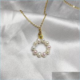 Pendant Necklaces Handmade Weave Pearl Cute Necklace For Women Girl Diy14K Gold Filled Jewellery Fashion Girlfriend Gift Drop Delivery P Dhv67