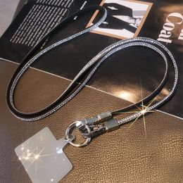 Mobile Phone Hanging Rope Long Crossbody Lanyard with Water Diamond Full Diamond Chain Clip Universal Mobile Phone Wrist Strap