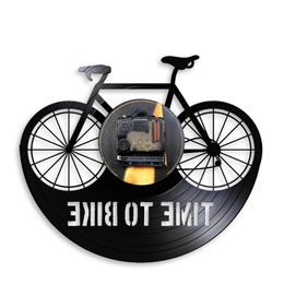 12inch Vinyl Record LED Wall Clock Modern Design Cycling Lover Wall Watch Bar Studio Cafe Decor Gift For Bicycle Fans Clubs