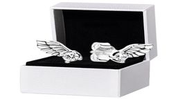 925 Sterling Silver Angel Wing Stud Earrings Original box set for Women CZ diamond Party Jewelry Earring set3342634