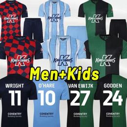 23 24 Coventry City Football Jersey Hare Sheaf Gyokeres Godden Hamer 2023 2024 Home Blue Men's Children's Set Football Jersey Top Camiseta De Futbol Top 16-XXL