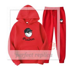 Malbon Men's Tracksuits Malbon Golf Sportswear Warm Two Piece Loose Hooded Sweater Pants Set Jogging 345