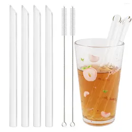 Drinking Straws High Borosilicate Glass Straw Set Reusable 12mm Wide Smoothie For Bubble Tea Milkshakes Bar Accessories