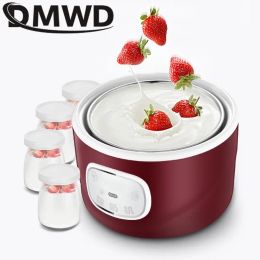 Makers DMWD Electric Yoghourt Maker Automatic Multifunction Stainless Steel Leben Container Natto Rice Wine Machine Four Yoghurt Cups 1L