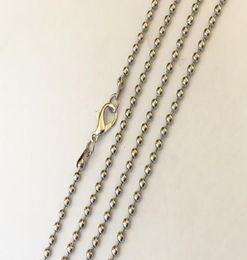 24MMx24inch Stainless steel ball pendant Necklace Accessories Chain With Lobster clasp 30pcslo4217561