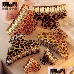 Clamps Leopard Claw Clip 4 Size Headwear Fashion Accessories Contracted Hair Vertical For Women Jewellery Crab Ornaments 20 Pcs/Lot Dr Dh6Ou