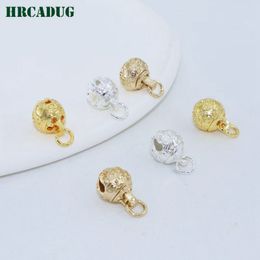 18K Gold Plated Brass Metal Pendants Charms For DIY Necklace Bracelet Jewellery Making Accessories 8/10/12mm Small Bell Pendant