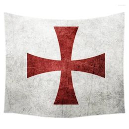 Tapestries Knights Templar Cross Print Decorative Tapestry Bedding Outlet Wall Hanging Carpet Door Curtain Textiles