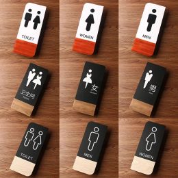 Toilet Sign Restroom Bathroom Doors Signage Doorplate Warm Reminders Indicator Plaque Plate Bathroom Wall Door Sticker