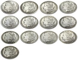 US 13pcs Morgan Dollars 18781893 quotCCquot Different Dates Mintmark craft Silver Plated Copy Coins metal dies manufacturing 1296307