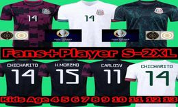 Mexico soccer jersey home Copa america Fans Player version Camiseta 20 21 CHICHARITO LOZANO DOS SANTOS 2021 2022 JIMENEZ camiseta 6363819