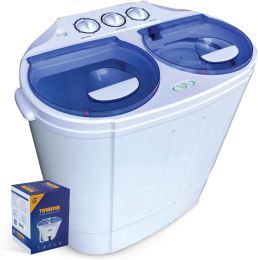 Machines Garatic Portable Compact Mini Twin Tub Washing Machine w/Wash and Spin Cycle, Builtin Gravity Drain, 13lbs Capacity For Camping