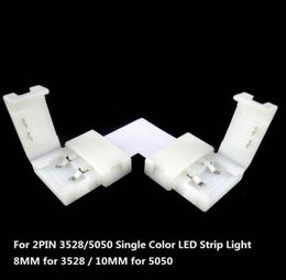 15sets 8mm10mm L Shape 2PIN Connector For Single Colour 3528 5050 Led Strip No Soldering8193937