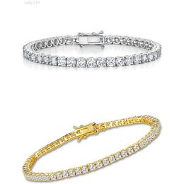 Fancy Jewellery Unisex White Gold Bangles 9K Tennis Bracelet 4MM DEF VVS diamond Bracelet