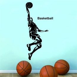 self-adhesive Removable Vinyl Decorative Wall Sticker Athlete Playing Basketball Livingroom Bedroom Boys Room Wall Decal JZY122