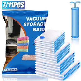 Storage Bags Vacuum Saver Bag Bedroom Package Organizer Travel Bedding Pillows Towel Clothes Space 1/7/11pc For