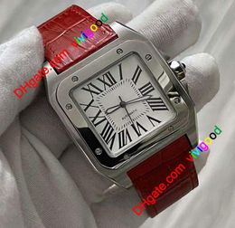 Hight quality square Watch 100 XL Stainless Steel Automatic Mechanical Men039s Watch Men039s Sports Watch 4 Colour Leather St6876880